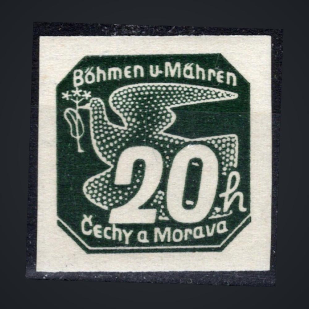 Briefmarke Böhmen und Mähren Protektorat, Pof.NV7 (Mi. 48)**, 20H