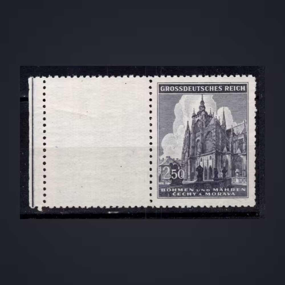 Briefmarke mit Ziefeldern Böhmen und Mähren Protektorat, Pof.121 (Mi. 141)**, 250H