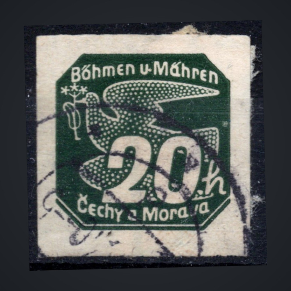Stamp Bohemia and Moravia protectorate, Pof.NV7 (Mi. 48), Used #, 20H