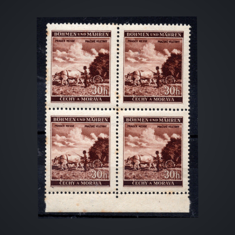 Bloque de cuatro Protectorado de Bohemia y Moravia, Pof.64 (Mi. 75), MNH, 30H