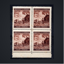 Quadra Protetorado da Boêmia e Morávia, Pof.64 (Mi. 75), MNH, 30H