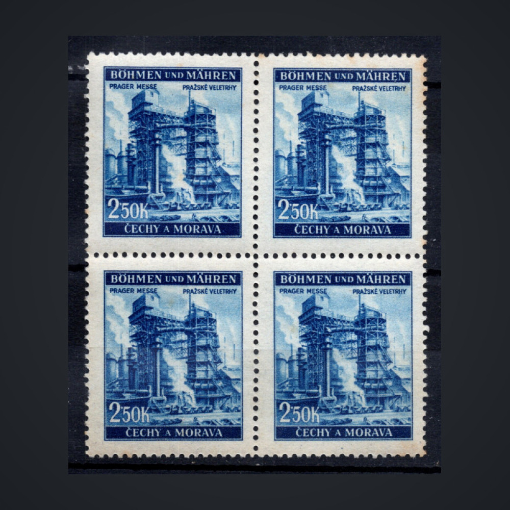Bloque de cuatro Protectorado de Bohemia y Moravia, Pof.67 (Mi. 78), MNH, 2.50K