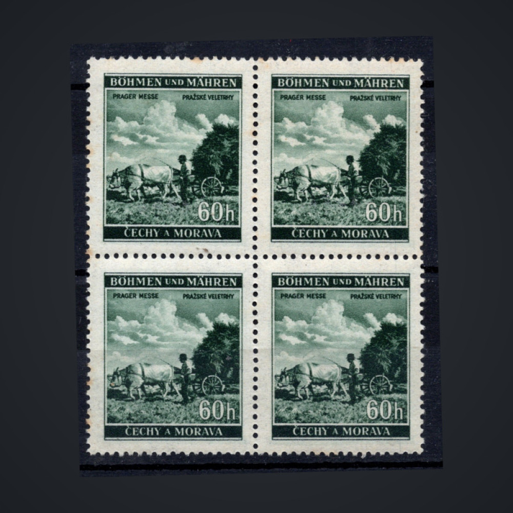 Block of four Bohemia and Moravia protectorate, Pof.65 (Mi. 76), MNH, 60H