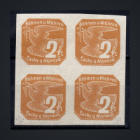 Bloque de cuatro Protectorado de Bohemia y Moravia, Pof.NV1 (Mi. 42), MNH, 2H