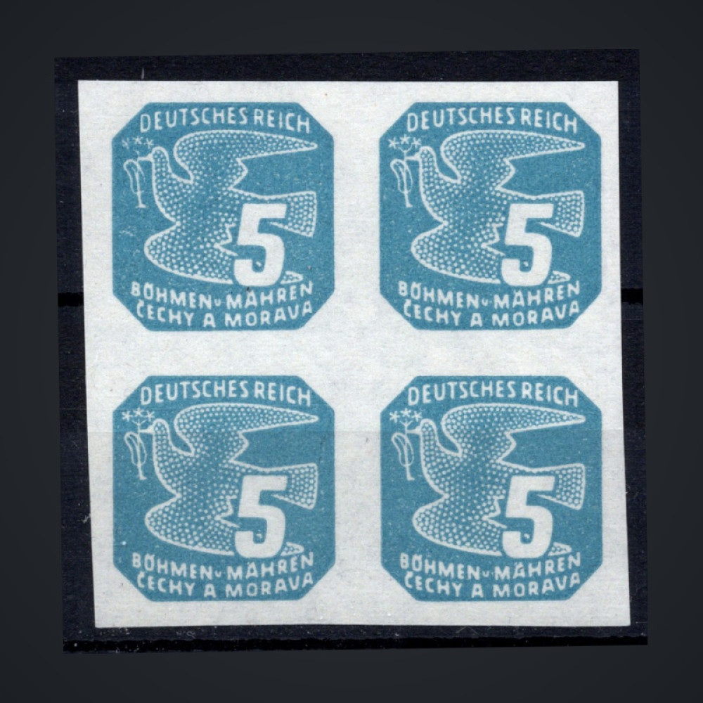Block of four Bohemia and Moravia protectorate, Pof.NV11 (Mi. 118), MNH, 5H