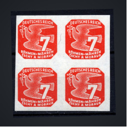 Quadra Protetorado da Boêmia e Morávia, Pof.NV12 (Mi. 119), MNH, 7H