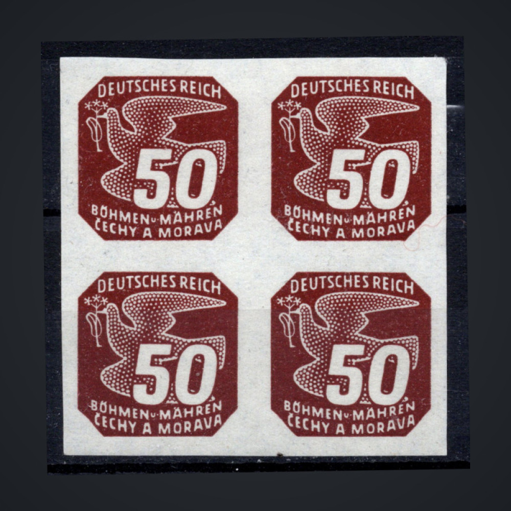 Quadra Protetorado da Boêmia e Morávia, Pof.NV17 (Mi. 124), MNH, 50H