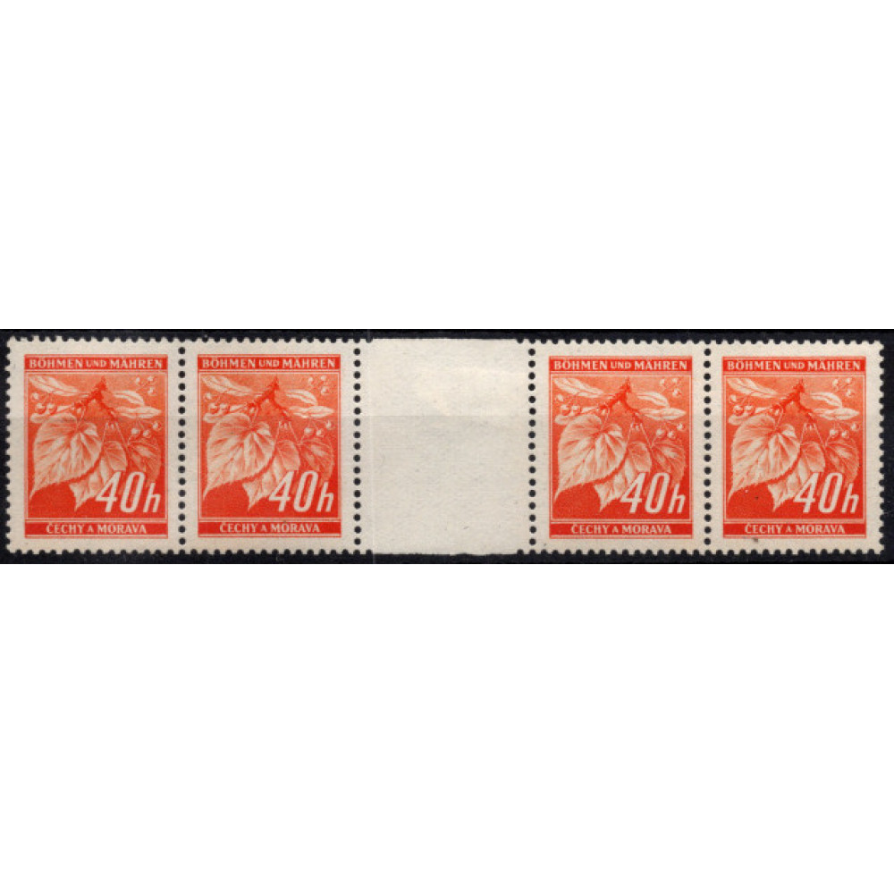 Gutter marks Bohemia and Moravia protectorate, Pof.26 (Mi. 38), MNH, 40H