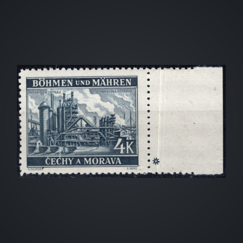 Briefmarke Böhmen und Mähren Protektorat, Pof.37 (Mi. 34)**, 4K