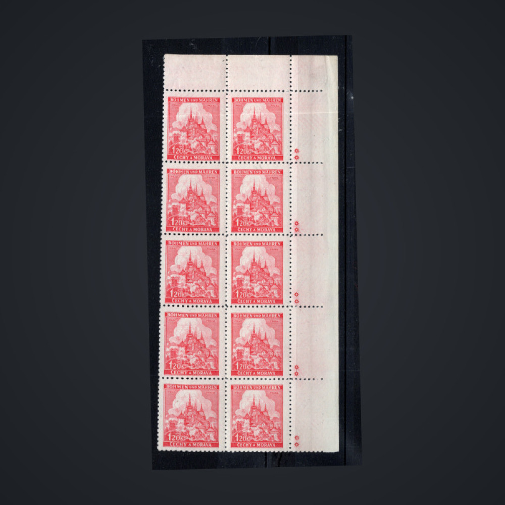 Pliego completo Protectorado de Bohemia y Moravia, Pof.57 (Mi. 68), MNH, 1.20K
