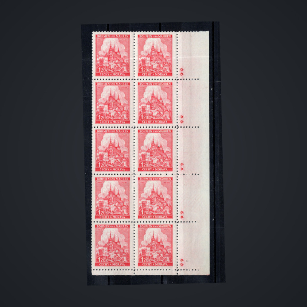 Pliego completo Protectorado de Bohemia y Moravia, Pof.57 (Mi. 68), MNH, 1.20K