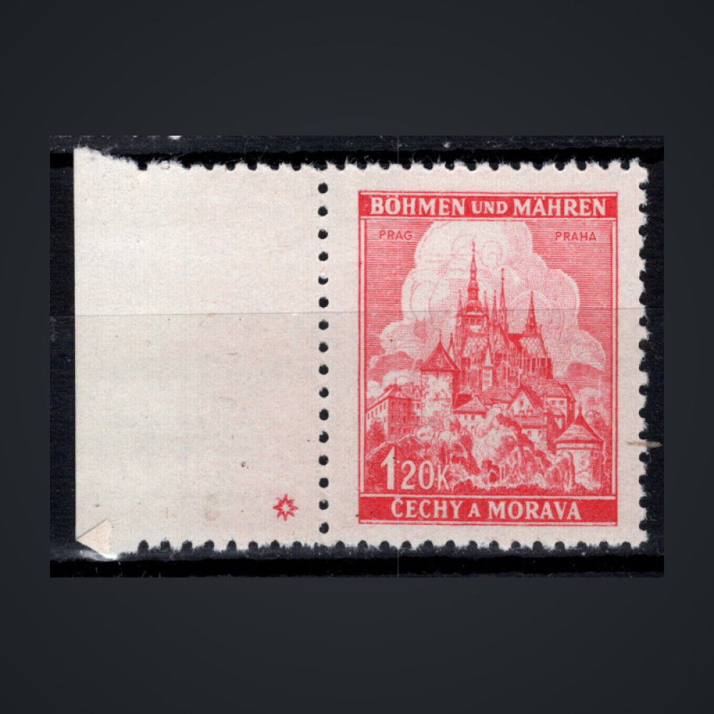 Briefmarke Böhmen und Mähren Protektorat, Pof.57 (Mi. 68)**, 1.20K