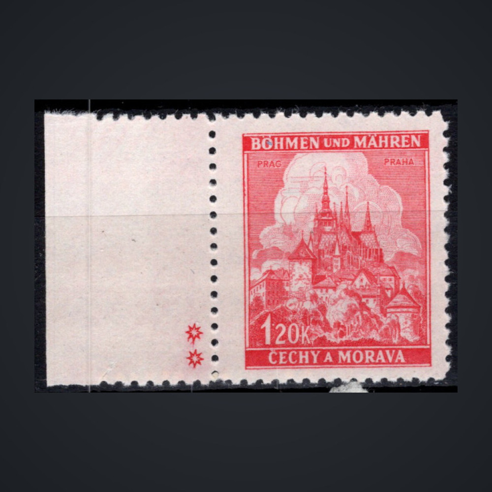 Briefmarke Böhmen und Mähren Protektorat, Pof.57 (Mi. 68)**, 1.20K