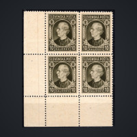 Corner block of stamps Slovak state, Pof.26 (Mi. 36), MNH, 10H