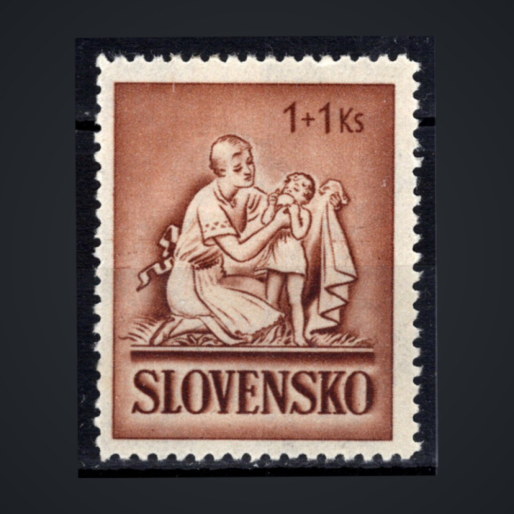 Briefmarke Slowakischer Staat, Pof.63 (Mi. 92)*, 1+1 Ks