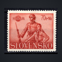Známka Slovenský štát, Pof.65*, 70+1 H/Ks