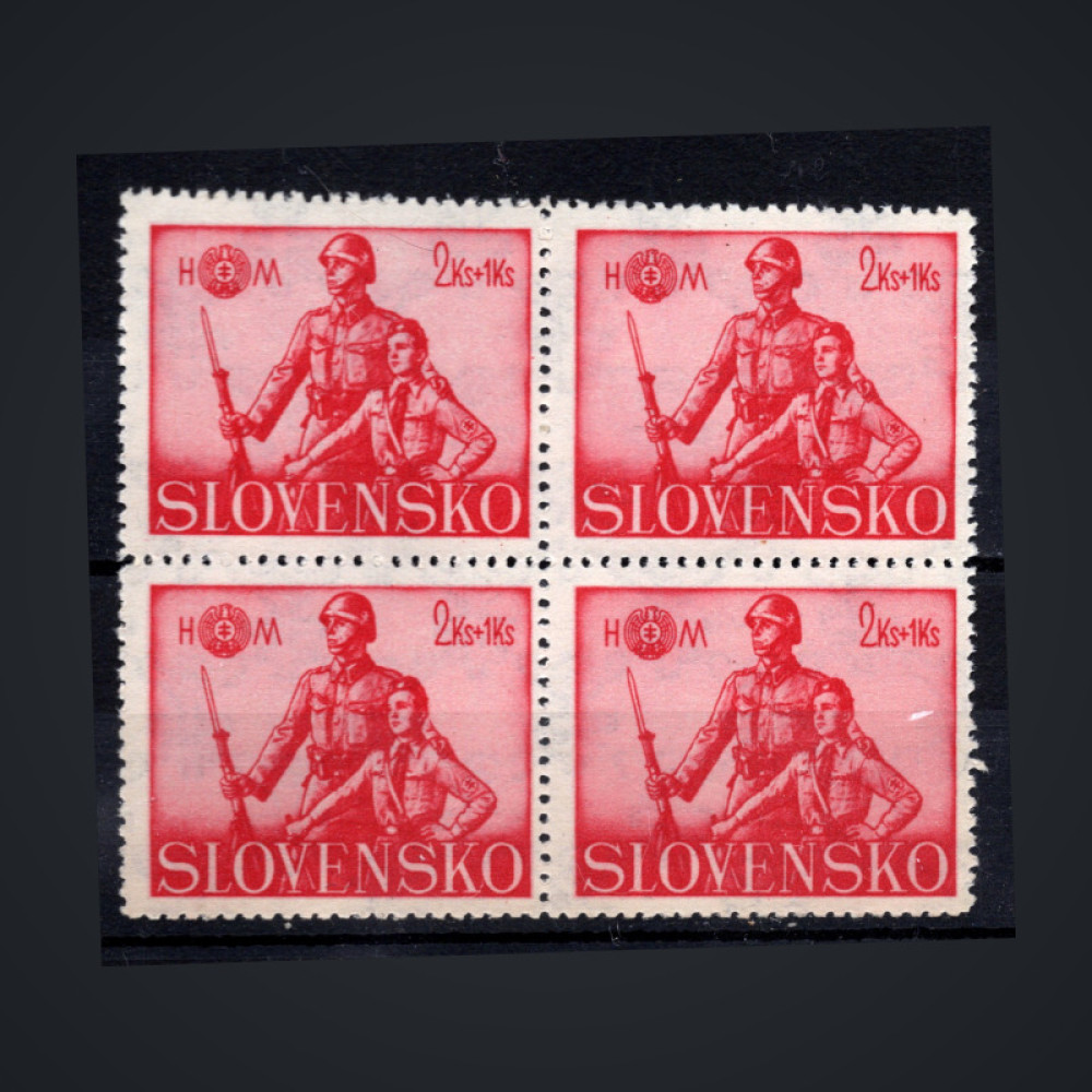 Viererblock Slowakischer Staat, Pof.67 (Mi. 96)**, 2+1 Ks