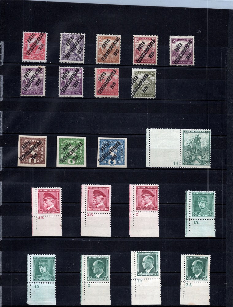 Vyfocená albová stránka s přetisky PČ 1919
