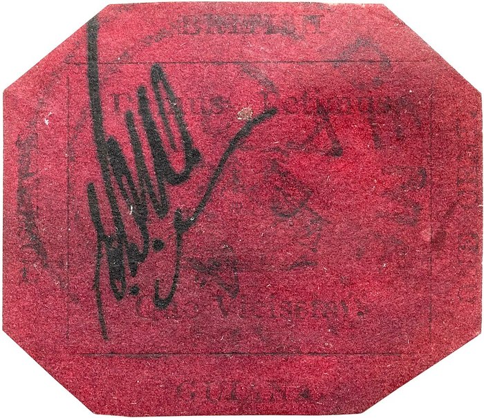 British Guiana One-Cent Magenta, 1856